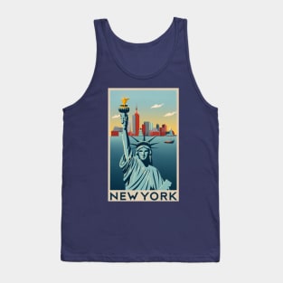 A Vintage Travel Art of New York - US Tank Top